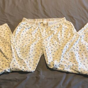 Hollister  Cream and Blue Patterned pants